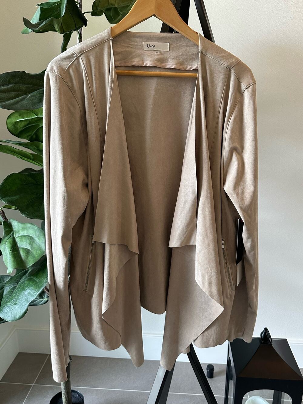 NWT 2X Waterfall Suede Jacket Tan GORGEOUS! Flattering- Stitch Fix Rielle